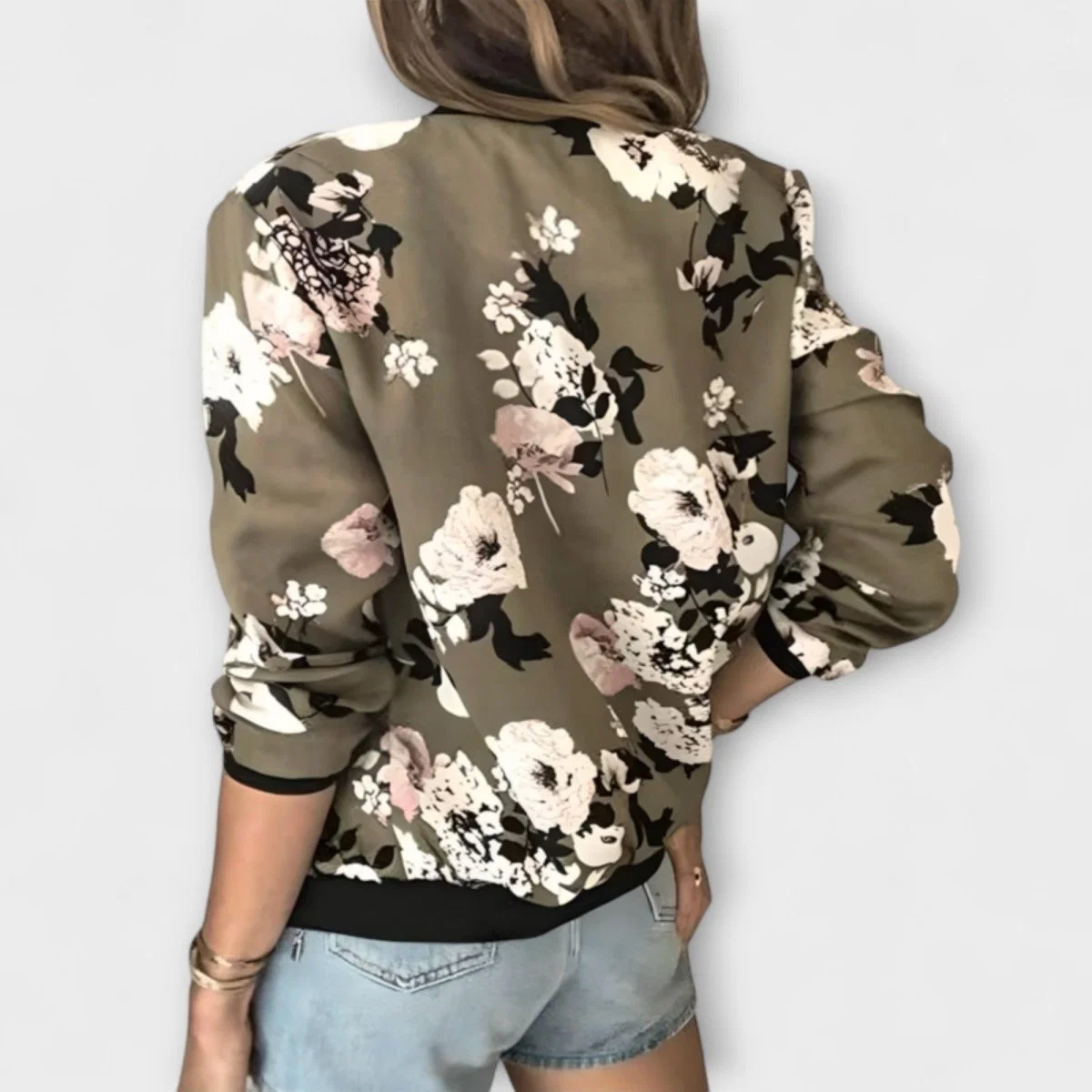 Andreia - Casaco bomber elegante com padrão floral - Image 3