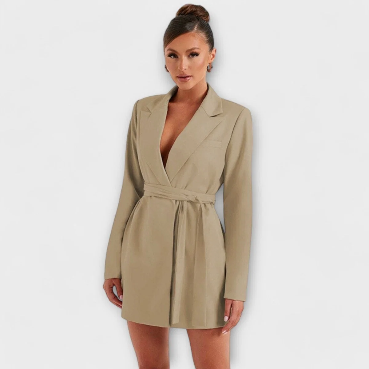 Vestido blazer com decote em V - Image 2